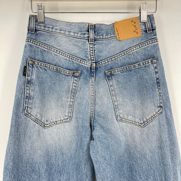 Haikure | Hurley Wide Leg Baggy Jeans in Chill Blue Waistband Detail Cuff 24 - Picture 10 of 16
